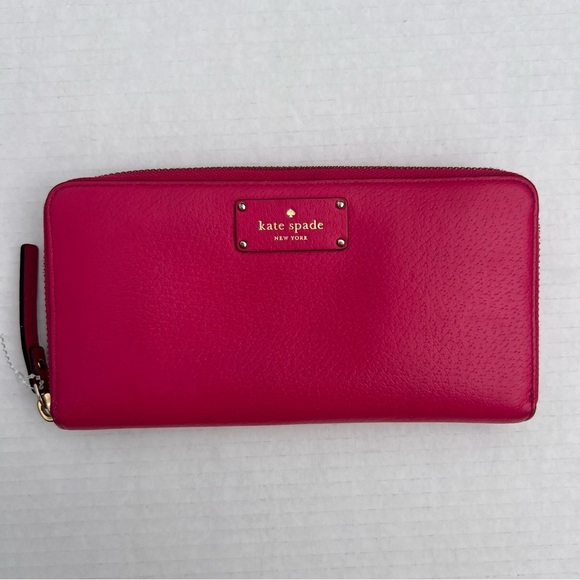 kate spade Handbags - KATE SPADE Bright Pink Neda Wellesley Zip around Wallet Clutch